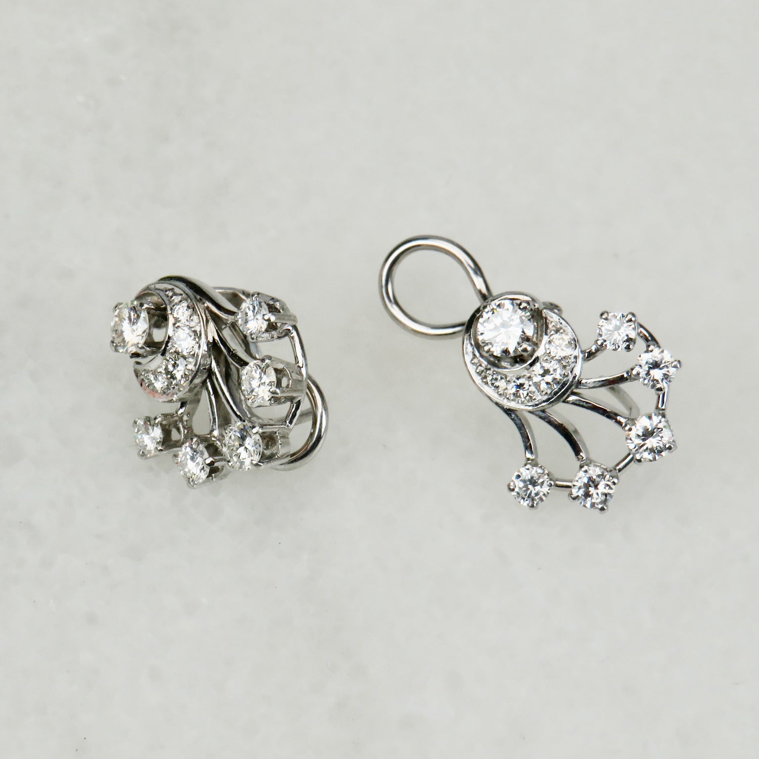 585 white gold earrings with brilliant - sparkling elegance