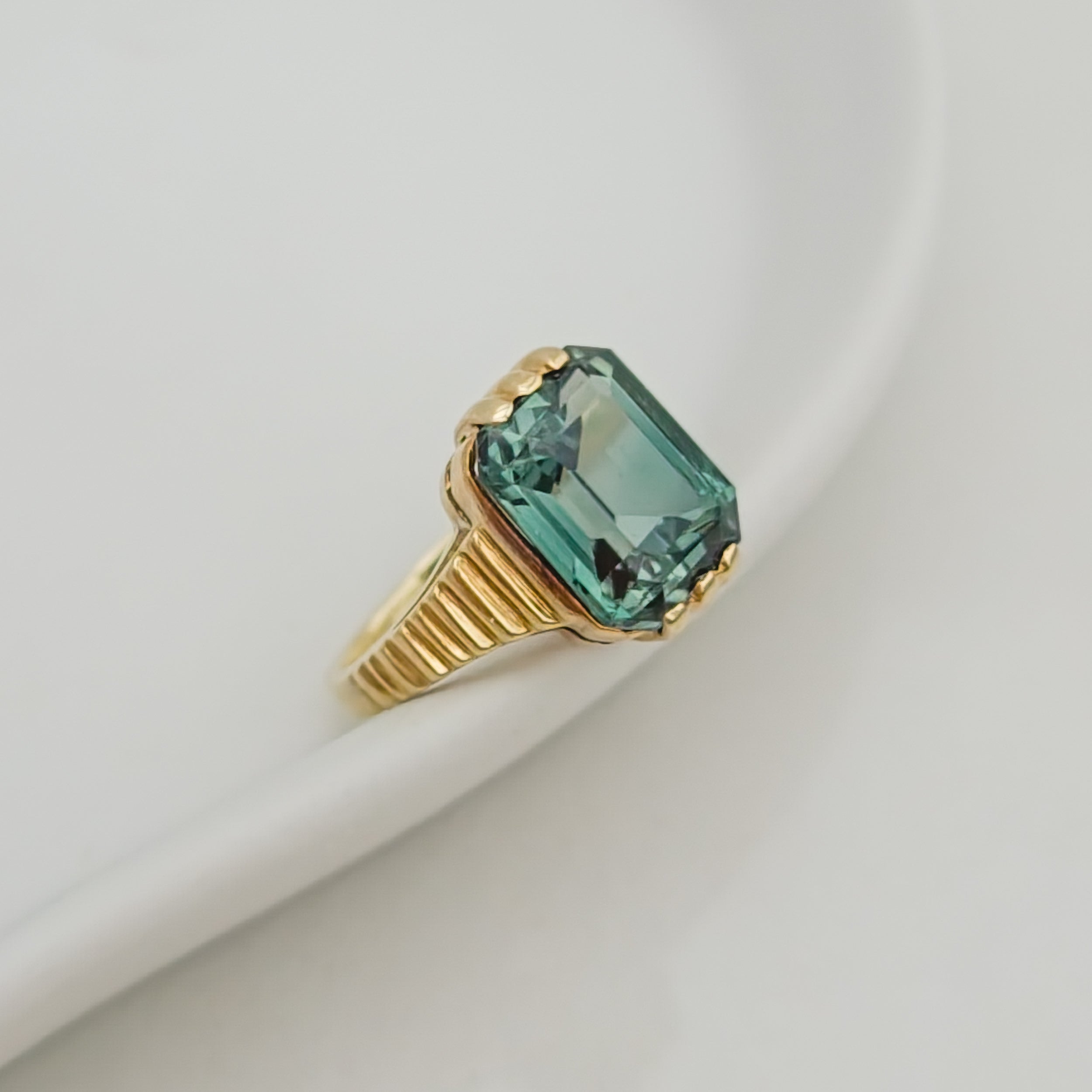 Vintage gold ring with mystical tourmaline