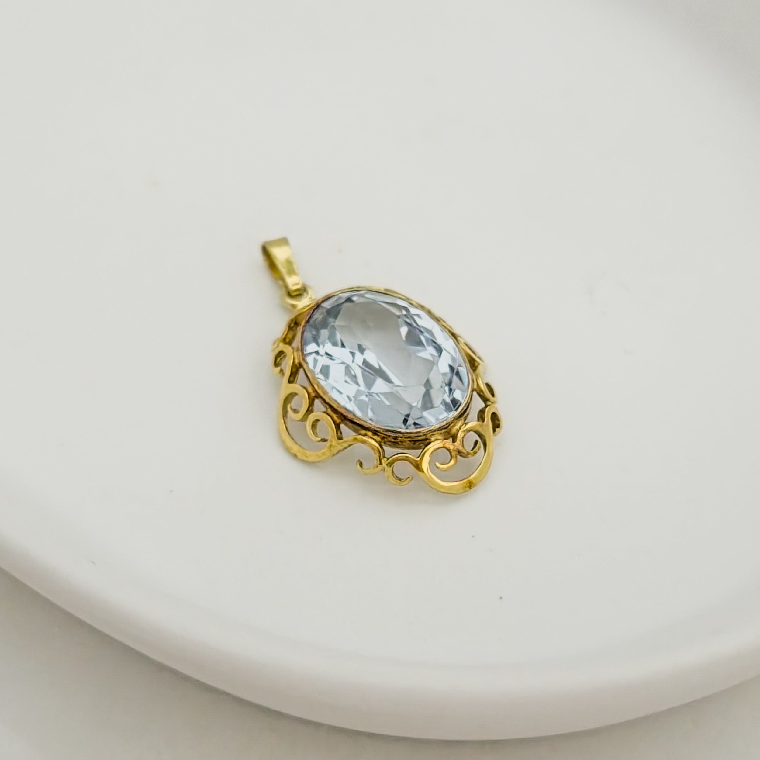 Antique gold ring with blue gemstone