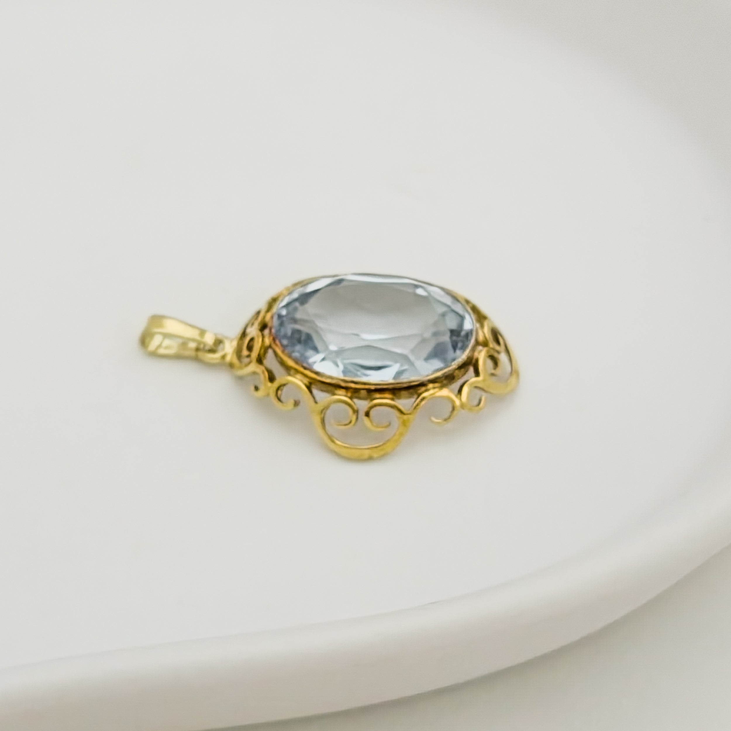 Antique gold ring with blue gemstone