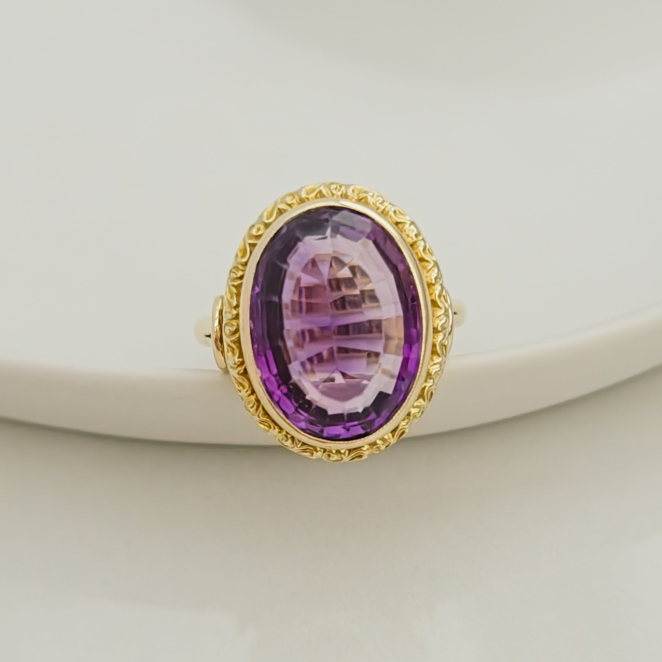 Vintage Amethyst Ring aus 14K Gelbgold