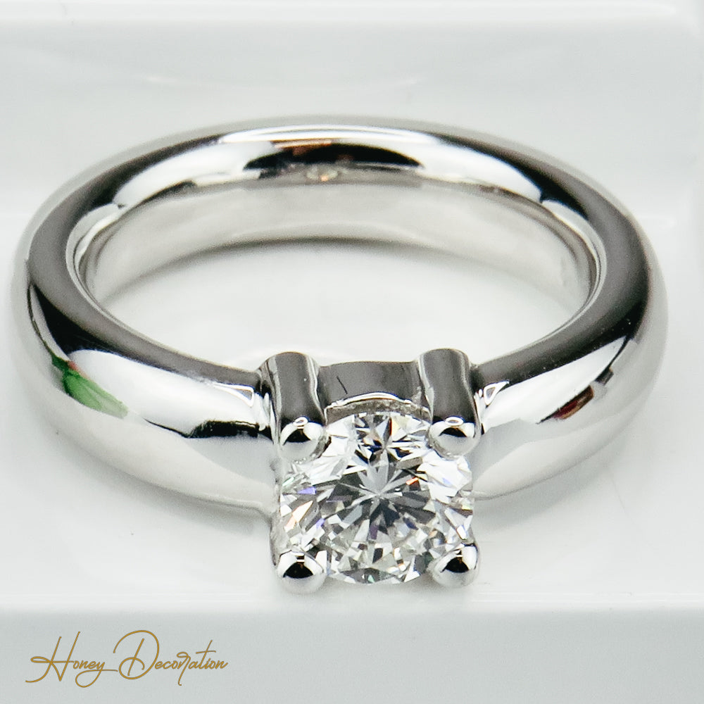 Magnificent 1-carat brilliant ring made of 750 white gold