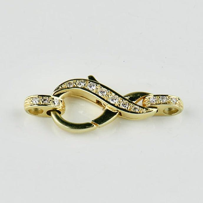 Edler Karabiner-Verschluss aus 585 Gold mit Brillanten - Honey Decoration