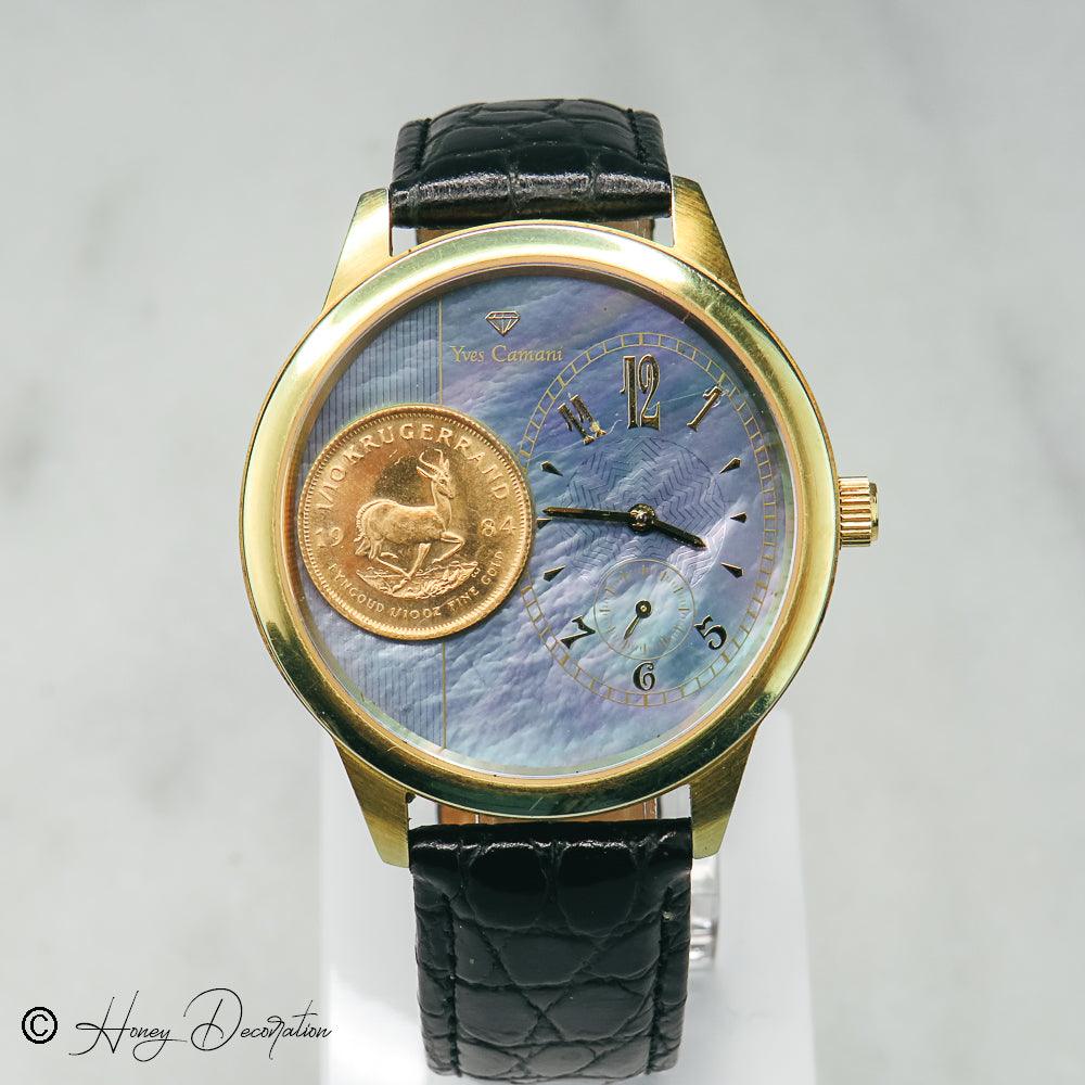 Yves Camani Vintage Herrenuhr mit 1/10 Krugerrand - Honey Decoration