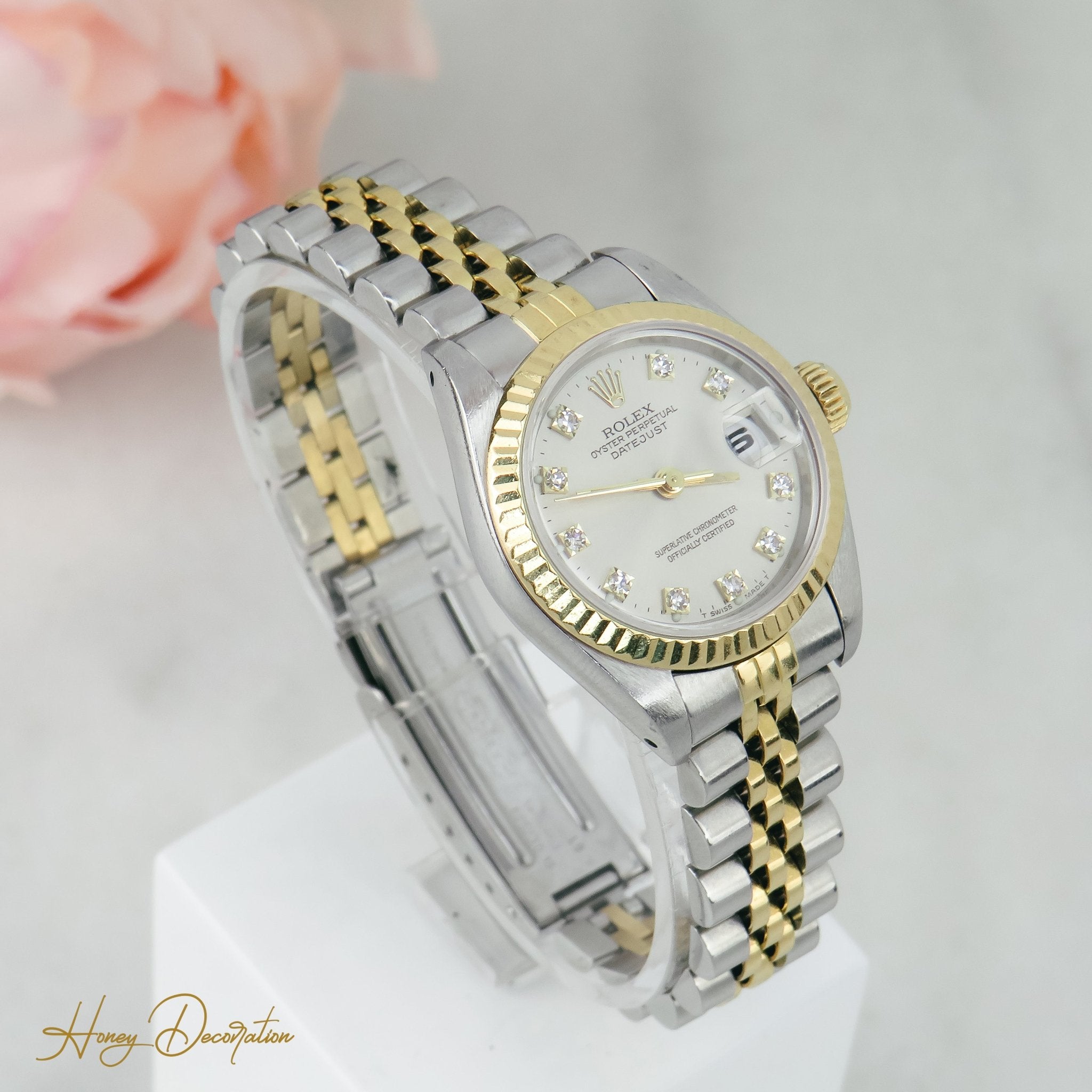 Rolex Lady Datejust Stahl/Gold mit Diamant-Ziffernblatt - Honey Decoration