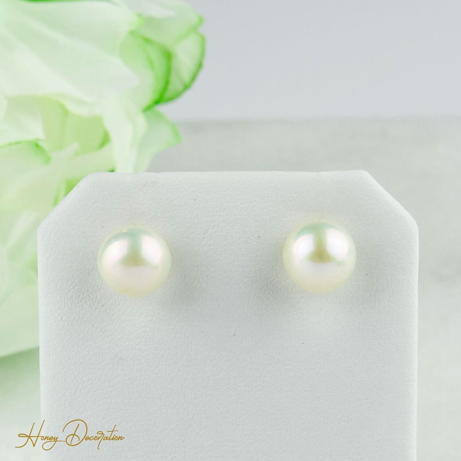 Vintage Perlen-Ohrringe aus 14ct Gold - Honey Decoration